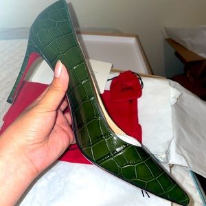 New Christian Louboutin  Kate 85 Calf Ali Forest Night Heel size 41